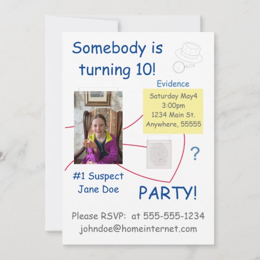 Untersuchungskommission für Kriminalromane Einladung (Vorderseite)