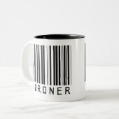 Untersuchungsrichter-Bar-Code Zweifarbige Tasse (Vorderseite Links)