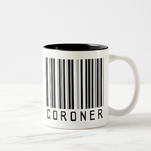 Untersuchungsrichter-Bar-Code Zweifarbige Tasse (Rechts)