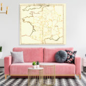 Unterteilung Frankreichs Leinwanddruck (Insitu (Wohnzimmer))