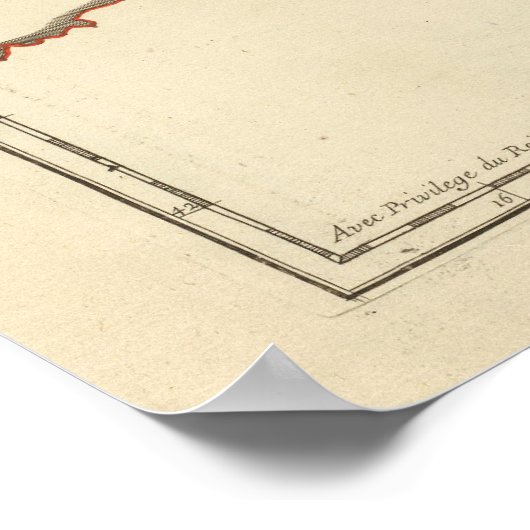 Unterteilung Frankreichs Poster (Ecke)