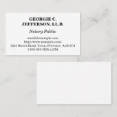 Untertriebene Notars-Visitenkarte Visitenkarte (Vorne/Hinten)