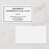 Untertriebene Rechtsanwalt-Visitenkarte Visitenkarte (Vorne/Hinten)