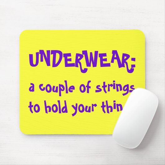 UNTERWÄSCHE: , ein paar Schnüre, zum Ihres Th zu Mousepad (Mit Mouse)