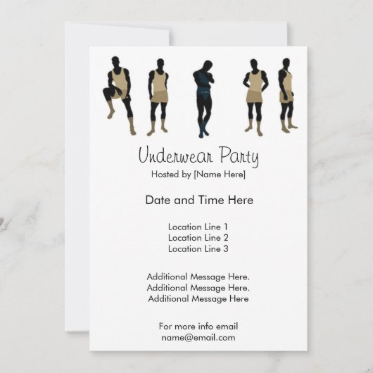 Unterwäsche-Party Einladungen (Vorderseite)