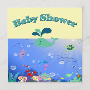 Unterwasser-Adventure Baby-Dusche Boy oder Mädchen Einladung