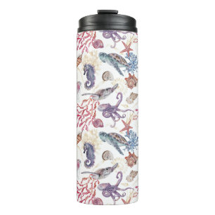 Unterwasser-Aquarellkomposition Serie Design 1  Thermosbecher