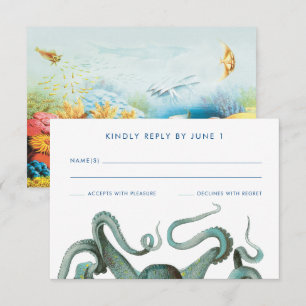 Unterwasser-Aquarium-Hochzeit RSVP Karte