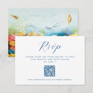 Unterwasser-Aquarium-Hochzeits-QR-RSVP Begleitkarte
