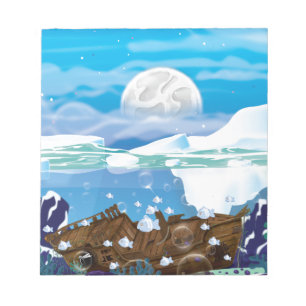 Unterwasser-Arktik-Schiffswrack Notizblock