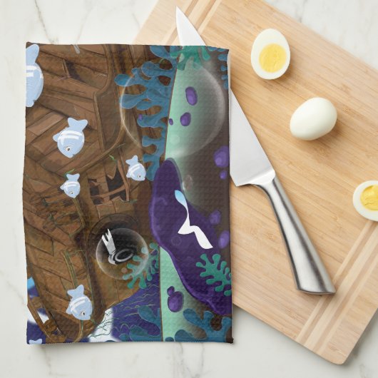 Unterwasser-Arktis Küchentuch (Viertel Falte)