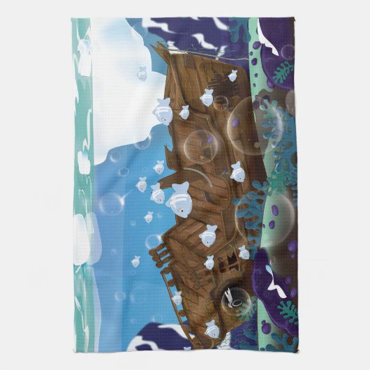 Unterwasser-Arktis Küchentuch (Vertikal)