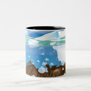 Unterwasser-Arktis Zweifarbige Tasse