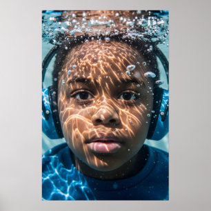 Unterwasser-Autistic Boy Sensory Journey Awareness Poster