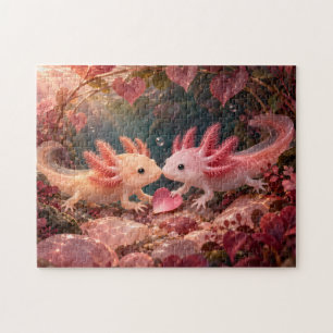 Unterwasser-Axolotl-Herz-Illustration Puzzle