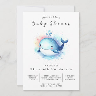 Unterwasser-Baby-Dusche für Whale Einladung