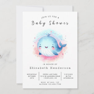 Unterwasser-Baby-Dusche für Whale Einladung