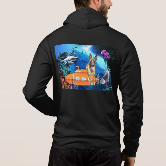 Unterwasser-Belgische Malinois Hoodie (Rückseite)