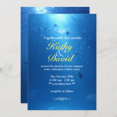 Unterwasser Blaues Meer für eine schöne Hochzeit Einladung (Vorne/Hinten)