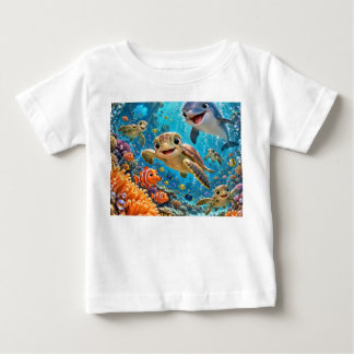 Unterwasser-Cartoon-Riff-T-Shirt Baby T-shirt