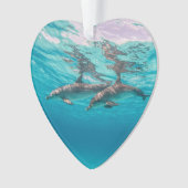 Unterwasser-Delphine Dated Foto Custom Ornament (Vorderseite)