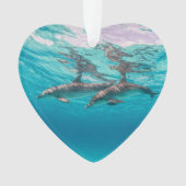 Unterwasser-Delphine Dated Foto Custom Ornament (Vorderseite)