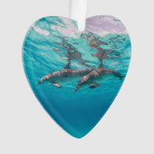 Unterwasser-Delphine Dated Foto Custom Ornament (Vorderseite)