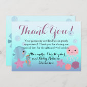 Unterwasser des Ozeans unter der Tierschutzdusche Dankeskarte (Vorne/Hinten)