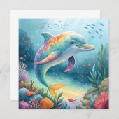 Unterwasser-Dolphin Einladung (Vorne/Hinten)