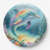 Unterwasser-Dolphin Pappteller (Vorderseite)