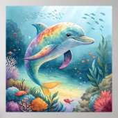 Unterwasser-Dolphin Poster (Vorne)