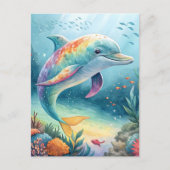Unterwasser-Dolphin Postkarte (Vorderseite)