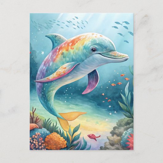 Unterwasser-Dolphin Postkarte (Vorderseite)