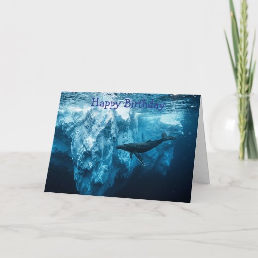 Unterwasser-Eisberg und ein Buckelwal Karte (Vorderseite)