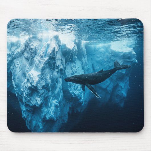 Unterwasser-Eisberg und ein Buckelwal Mousepad (Vorne)