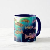 UNTERWASSER, FISCHE, FARBFARBEN, ROINBOW TROUTS Bl Tasse (VorderseiteRechts)
