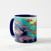 UNTERWASSER, FISCHE, FARBFARBEN, ROINBOW TROUTS Bl Tasse (Vorderseite Links)