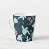 Unterwasser-Flucht - Meeresschildkröte Kunst Milchtasse (Linke Ecke)