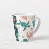 Unterwasser-Flucht - Meeresschildkröte Kunst Milchtasse (Rechte Ecke)