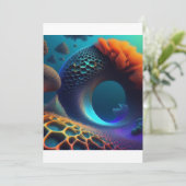 Unterwasser-Fraktal-Landschaft Einladung (Stehend Vorderseite)