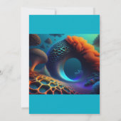 Unterwasser-Fraktal-Landschaft Einladung (Rückseite)