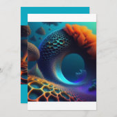 Unterwasser-Fraktal-Landschaft Einladung (Vorne/Hinten)