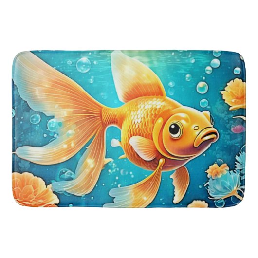 Unterwasser-Goldfish-Kunst Badematte (Vorderseite)