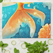 Unterwasser-Goldfish-Kunst Geschirrtuch (Gefaltet)