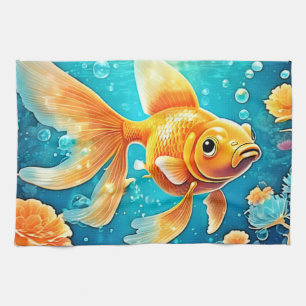 Unterwasser-Goldfish-Kunst Geschirrtuch