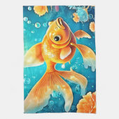 Unterwasser-Goldfish-Kunst Geschirrtuch (Vertikal)