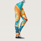 Unterwasser-Goldfish-Kunst Leggings (Rechts)