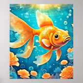 Unterwasser-Goldfish-Kunst Poster (Vorne)