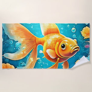 Unterwasser-Goldfish-Kunst Strandtuch