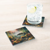 Unterwasser-Großmutterbass Glasuntersetzer (Schrägansicht)